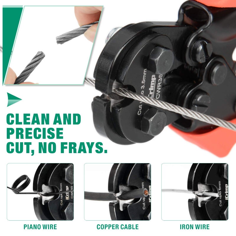 iCRIMP قاطع حبال iCrimp لأسلاك 3.5 مم، كابل دراجة، كابل طائرة، كابل نحاسي، سلك بيانو (CWR35) - Image 4